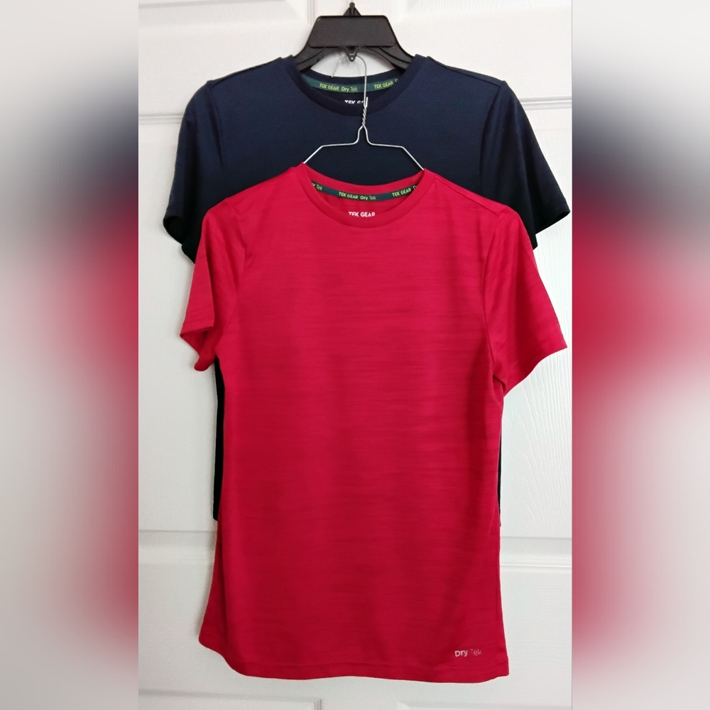 Red and Navy Boys Tek Gear Dry Tek Shirt Set